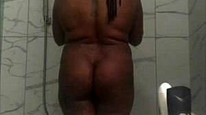 I Feel So Relaxed During This Homemade Amateur Shower Time with Ebony Beauty
