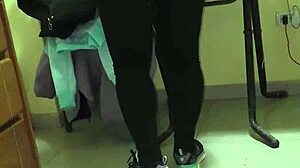 Teasing the maid in leggings with some rough exhibitionist play. Part 1 of the homemade encounter.