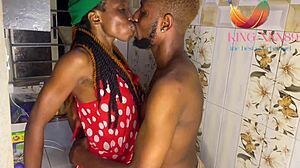 I squirt so much taking that big cock deep in the kitchen action