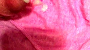 She slipped off her dirty panties during the steamy session. Then he unleashed a massive cumshot right inside them.