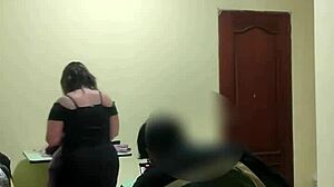 Teasing the maid in leggings with some rough exhibitionist play. Part 1 of the homemade encounter.