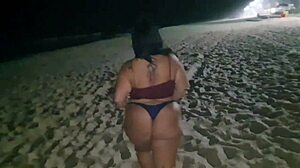 Teen With Pierced Nipples And Braces Shakes Fat Asshole Solo On Beach