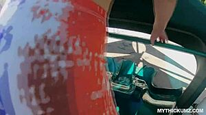 That juicy white booty is bouncing hard on this big white cock