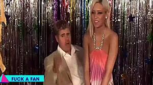 tanners tongue licks kaceys clit as she slurps on nicks cock in group blowjob and cunilingus. cumshot follows riding.