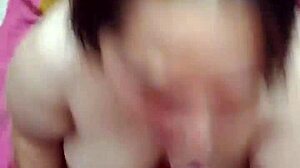 neighbor slut sucks my cock and begs for cum on her face