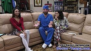 Become Doctor Tampa And Humiliate Ebony Cheerleader Solana With Speculum And Gloves During Her Florida Hospital Physical At Doctor-Tampacom!