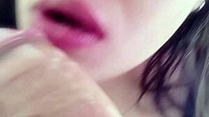 Open wide for my big cock, she says during delicious homemade deepthroat blowjob with cumshot