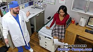 Become Doctor Tampa And Humiliate Ebony Cheerleader Solana With Speculum And Gloves During Her Florida Hospital Physical At Doctor-Tampacom!