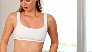 Skinny american girl stella sedona with small 18+ cute tits wants to fuck foreign gym owner with huge cock 😍