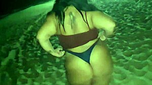 Teen With Pierced Nipples And Braces Shakes Fat Asshole Solo On Beach