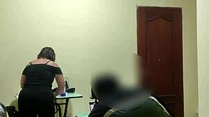 Teasing the maid in leggings with some rough exhibitionist play. Part 1 of the homemade encounter.