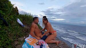 the brazilian couple gets caught having anal sex on the public beach
