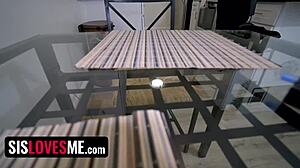 Stepsister's blindfolded cock sucking is wild! 😈