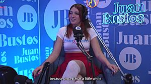 Colombian redhead resists intense orgasm with sybian before shibari session in Juan Bustos podcast.