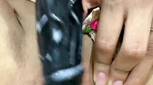 Oh man, watch this tight pussy of a horny Latina teen girl get fucked hard by her dildo in homemade solo action