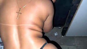 amateur wife sucks black cock to orgasm at gloryhole swing house!