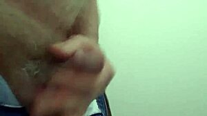 Rustyas1 masturbates solo in public toilet.