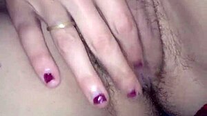 katrina's fingers explore her serena in solo play