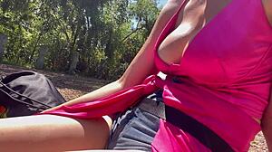 Italian big tits milf Artemisia Love outdoor in the woods big boobs fetish
