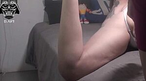 naughty blonde gets wild with her tattooed friend in anal play