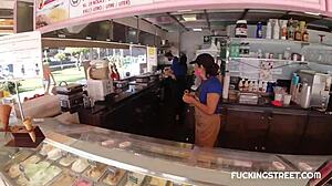 He Invited Busty Amateur With Huge Tits And Big Clit For Street Cream And Intense Blowjob Action