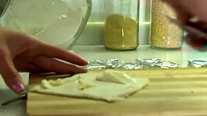 HOUSEWIFE fucked in the KITCHEN during passionate quickie with skinny european orgasm