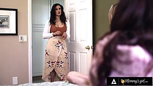 Can hot redhead Sabina Rouge really tag team petite bestie Haley Reed with stepmom Penny Barber in scissoring threesome?