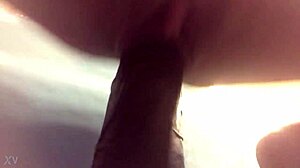 Young Wife Loves Riding Big Black Dildo In Tight Pussy