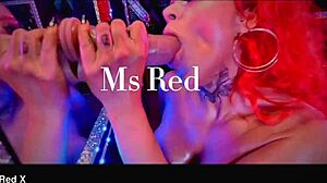 In this casual scene, the tattooed redhead step mommy gives pov joi while sucking on son's cock with pierced nipples.