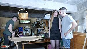 Alice Maze explores anal threesome with double penetration and pissing