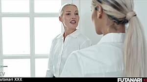 Futa School Orgy Features Lesbian Anal Fucking And Creampie Squirting In Group Action