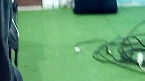 She indulges in her foot licking fetish, exploring podolatria with big tits and ass in BDSM slave play