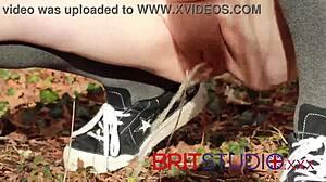 Teen Taking A Piss On The Toilet In British Bathroom