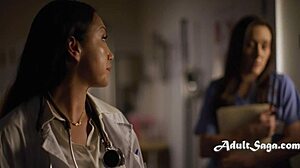 the doctor casually seduces the nurse to cover up his mishap featuring sinn sage and vicky chase