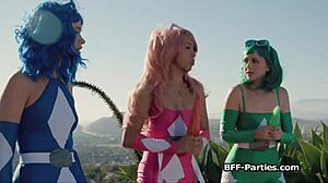 Whoa, check out this cosplay foursome featuring a hard dick and those wild alien dildos in action