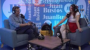 Colombian redhead resists intense orgasm with sybian before shibari session in Juan Bustos podcast.