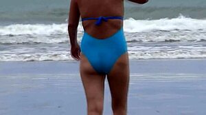 i couldn't hold back on the beach and let my stepson fuck me with creampie inside 😩