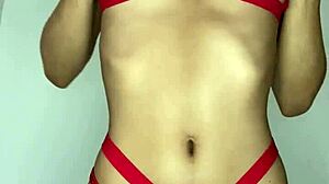 petite girl with big ass sucks dildo hot and excited until she cums