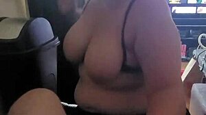 Kandy Kane the bbw slut wife from Sri Lanka gives deepthroat blowjob in homemade video with big tits bouncing. She takes every inch eagerly.