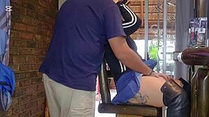 hot blondes always cheat with shaved pussy squirting in jeans at gym