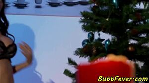 Hey, wanna watch this busty babe get anally fucked in a hot threeway with cum on ass?