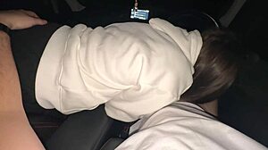 picked up young whore for deep face fucking and cum in mouth orgasm right in the car outdoors