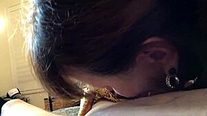 Granny sucks cock POV