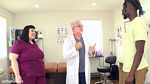 Chubby nurse Alexxxis Allure cannot resist patient bbc with big natural tits riding cowgirl cumshot facial in hospital