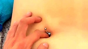 Intense finger play in beautiful navel!
