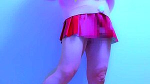 Crossdressing in corset and fishnets