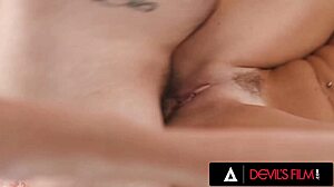 Addison Vodka caught masturbating leads to intense roommate cheating sex with rough riding and deepthroat action