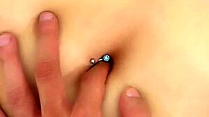 Intense finger play in beautiful navel!