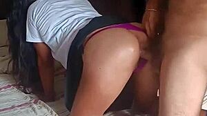 Ebony teen companion Pamela Castillo gets deep anal in bedroom from classmate