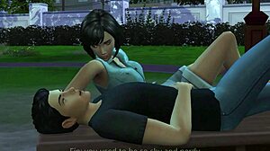 vlogger captures herself bent over and riding boyfriend's cock to creampie in public outdoor spot in this 3d hentai animation